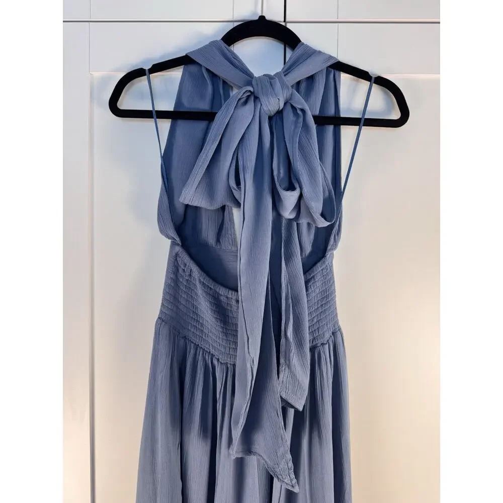 NWT Elan Multi Way Convertible Maxi Dress XS Halter Tie Neck Boho Flowy Beach - Picture 5 of 9